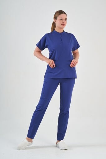 Hakim Yaka Fermuarlı Scrubs